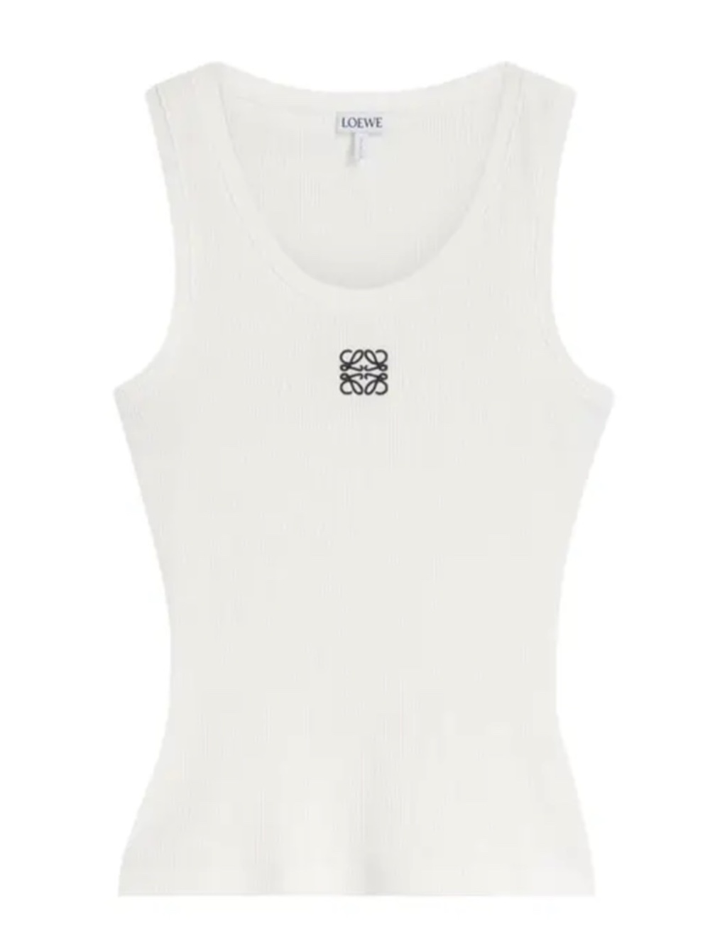 Loewe Anagram White Ribbed Logo Tank XL